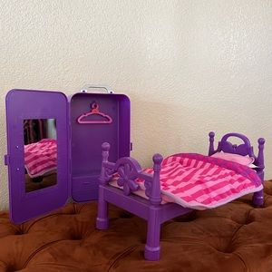 Fits American Girl & 18” Doll Furniture Bed & Closet Locker style